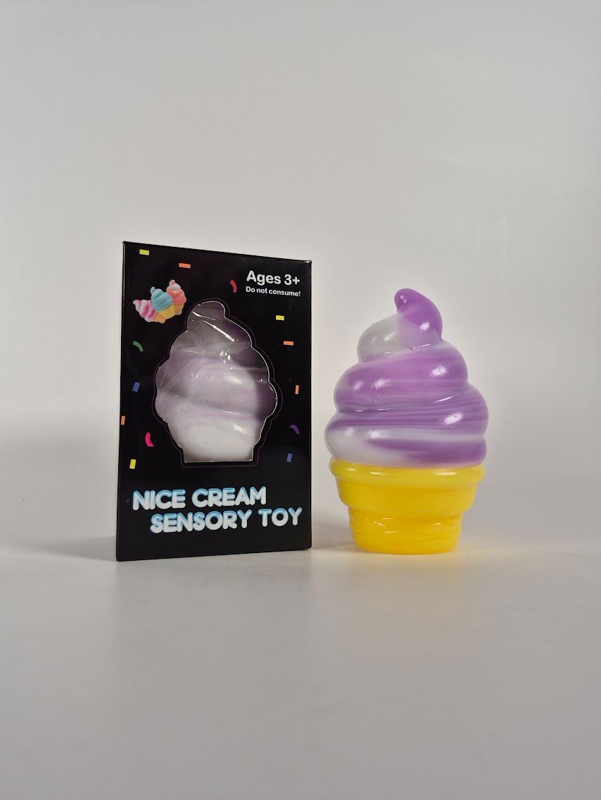 Fun Fidget Popsicle and Ice Cream Shaped Squishy Toy Duo Bundle