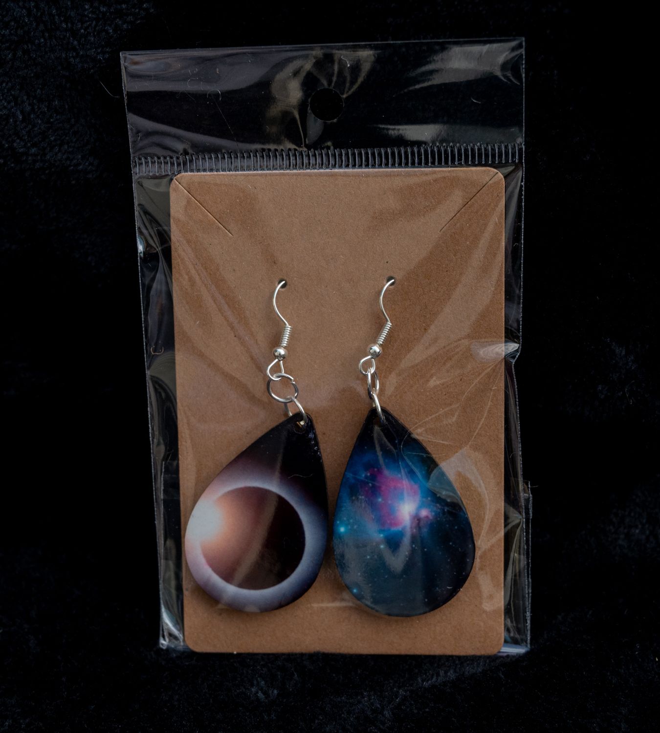 Double-Sided Earrings: Eclipse/Galaxy