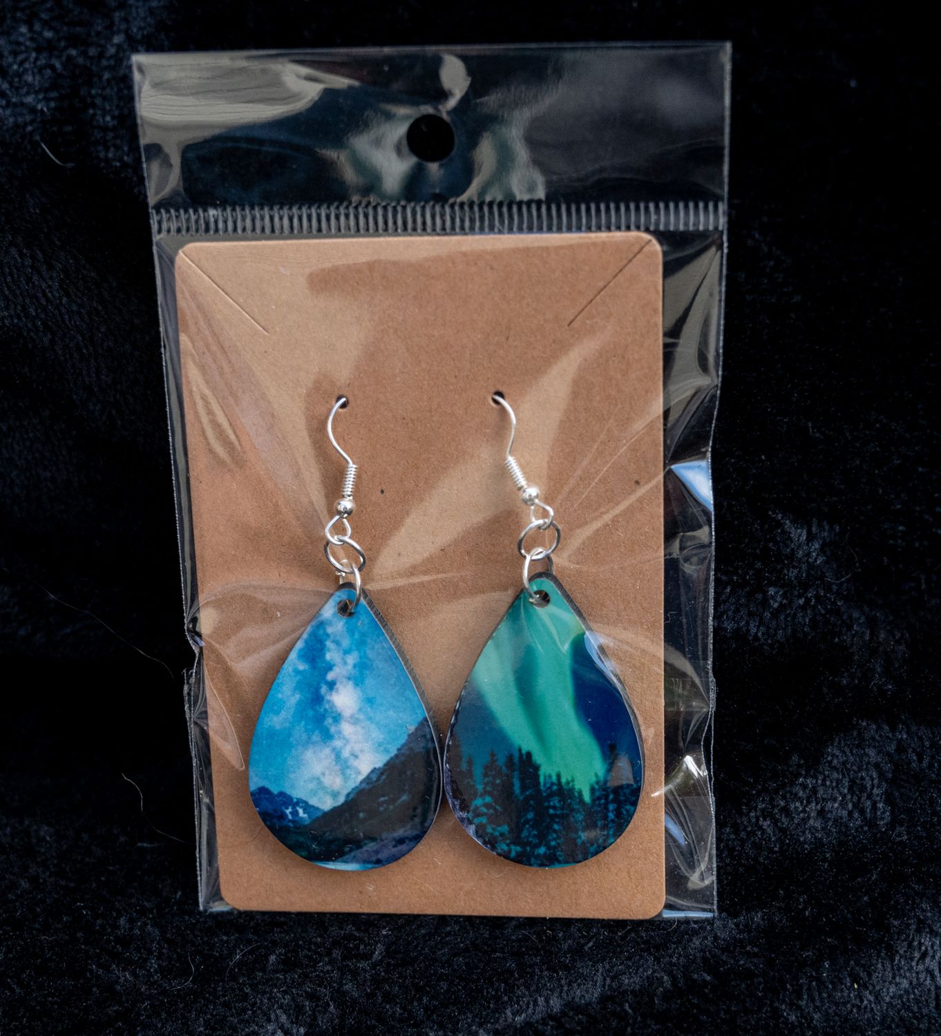 Double-Sided Earrings: Aurora/ Night Sky