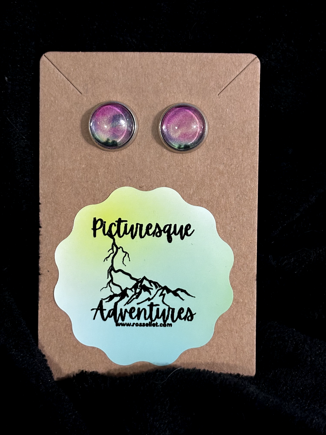 Stud Earrings: Pink Aurora