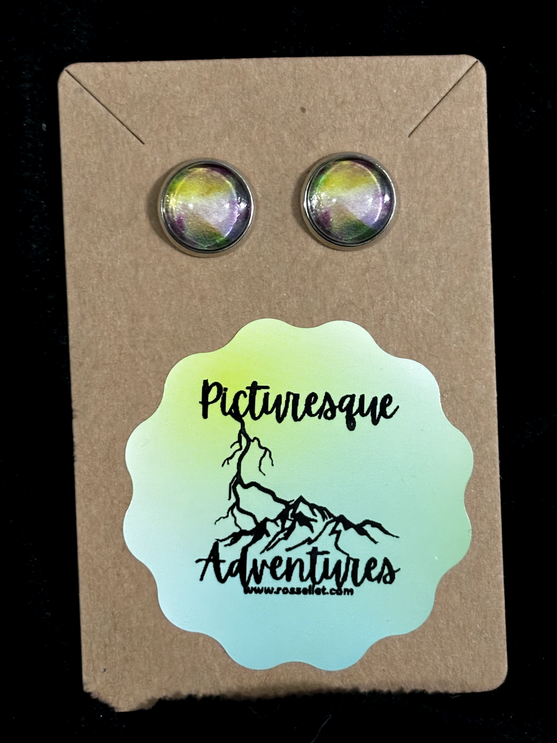 Stud Earrings: Colorful Aurora