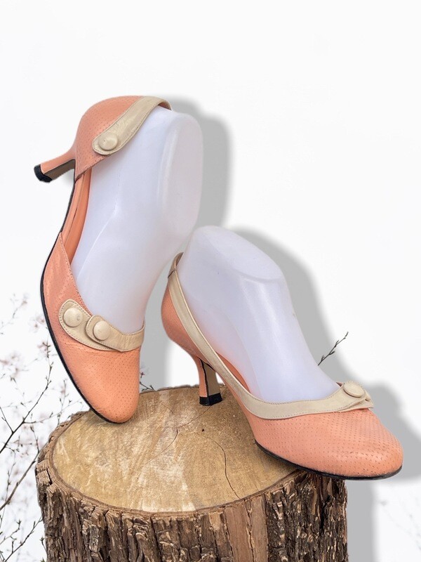 Zapatos de tacón de piel tipo vintage T37