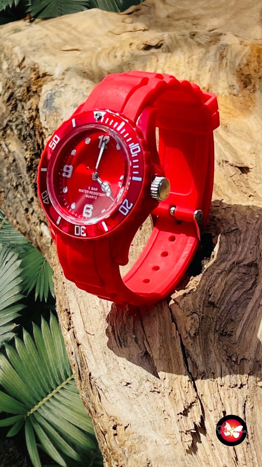 **NEW** Reloj de pulsera de silicona rojo