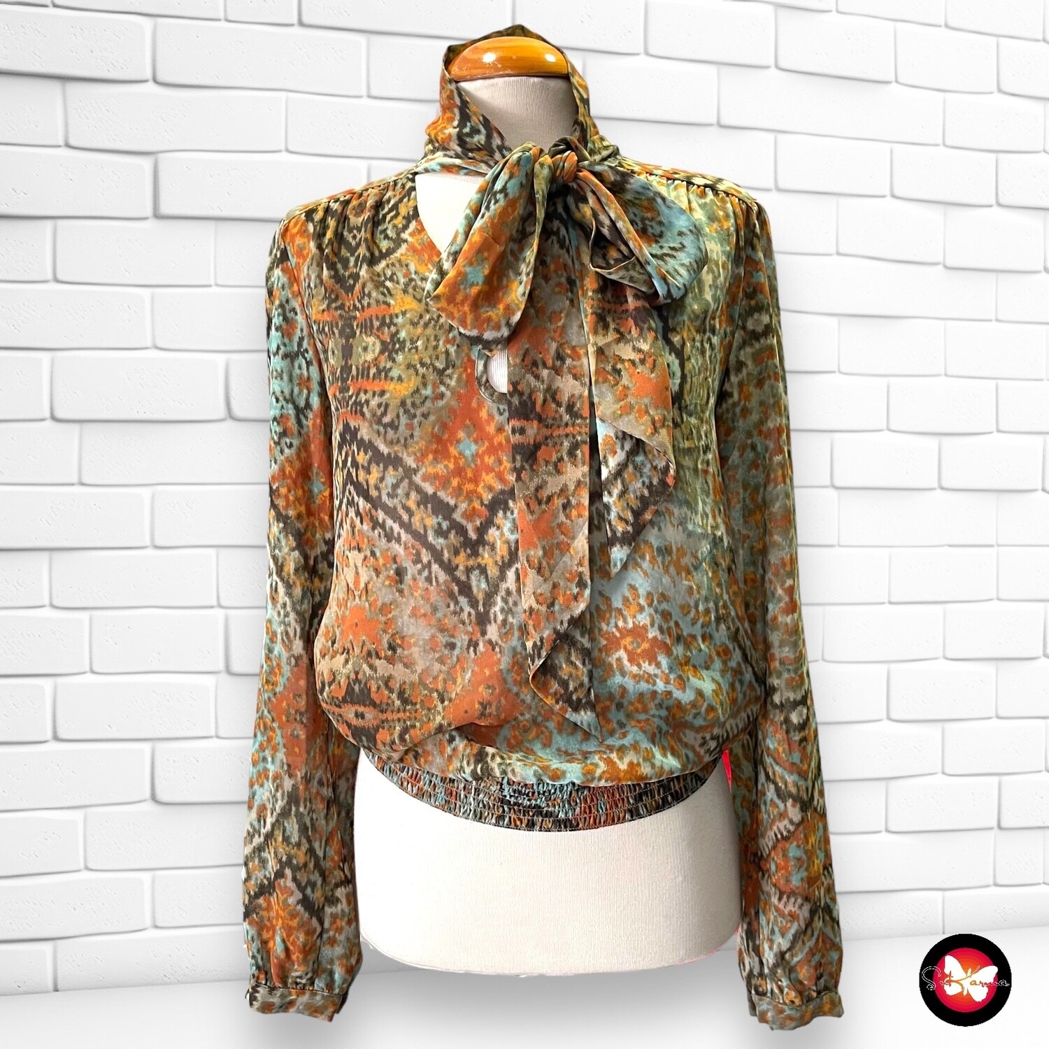 Blusa de manga larga con lazada MEXX Talla 34/36