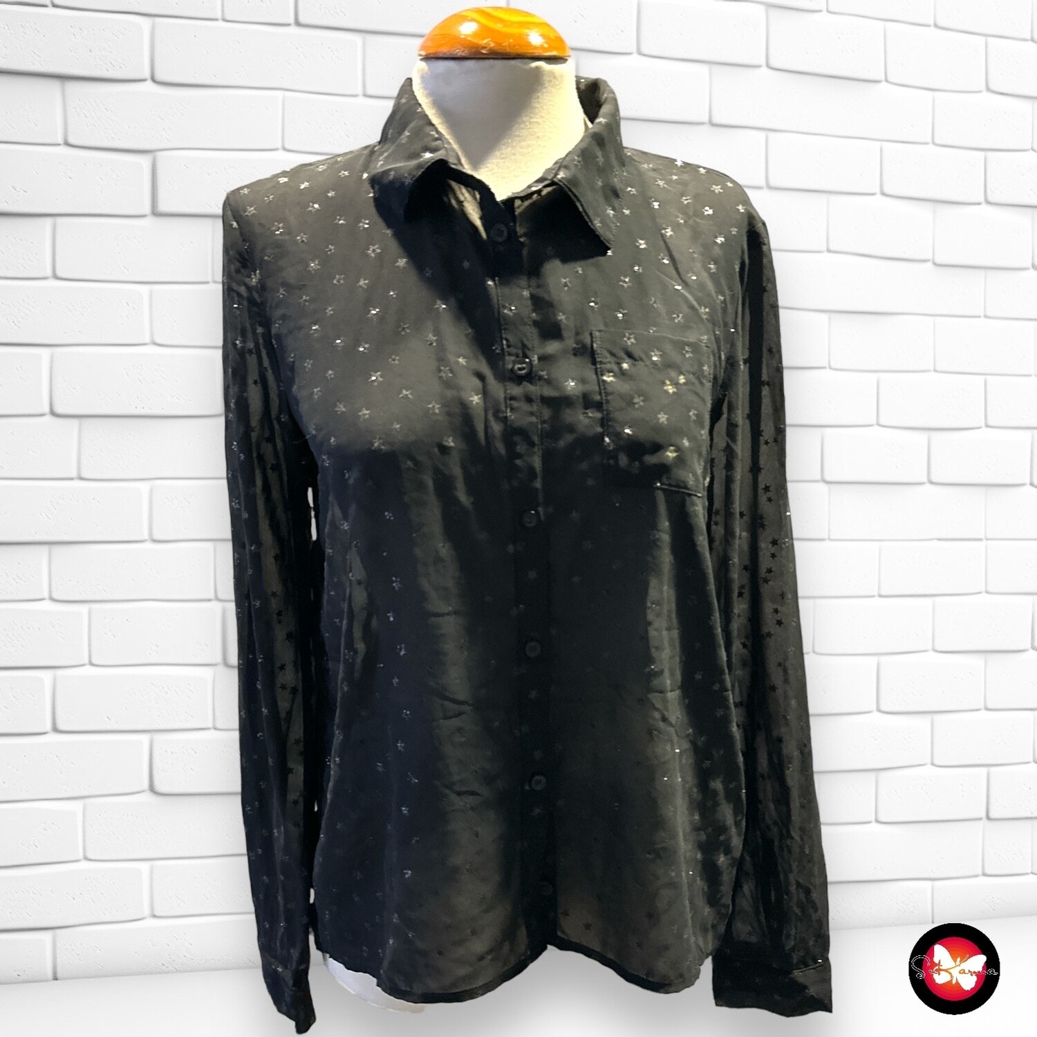 Camisa de manga larga con estrellitas H&M Talla 14 años (talla S)