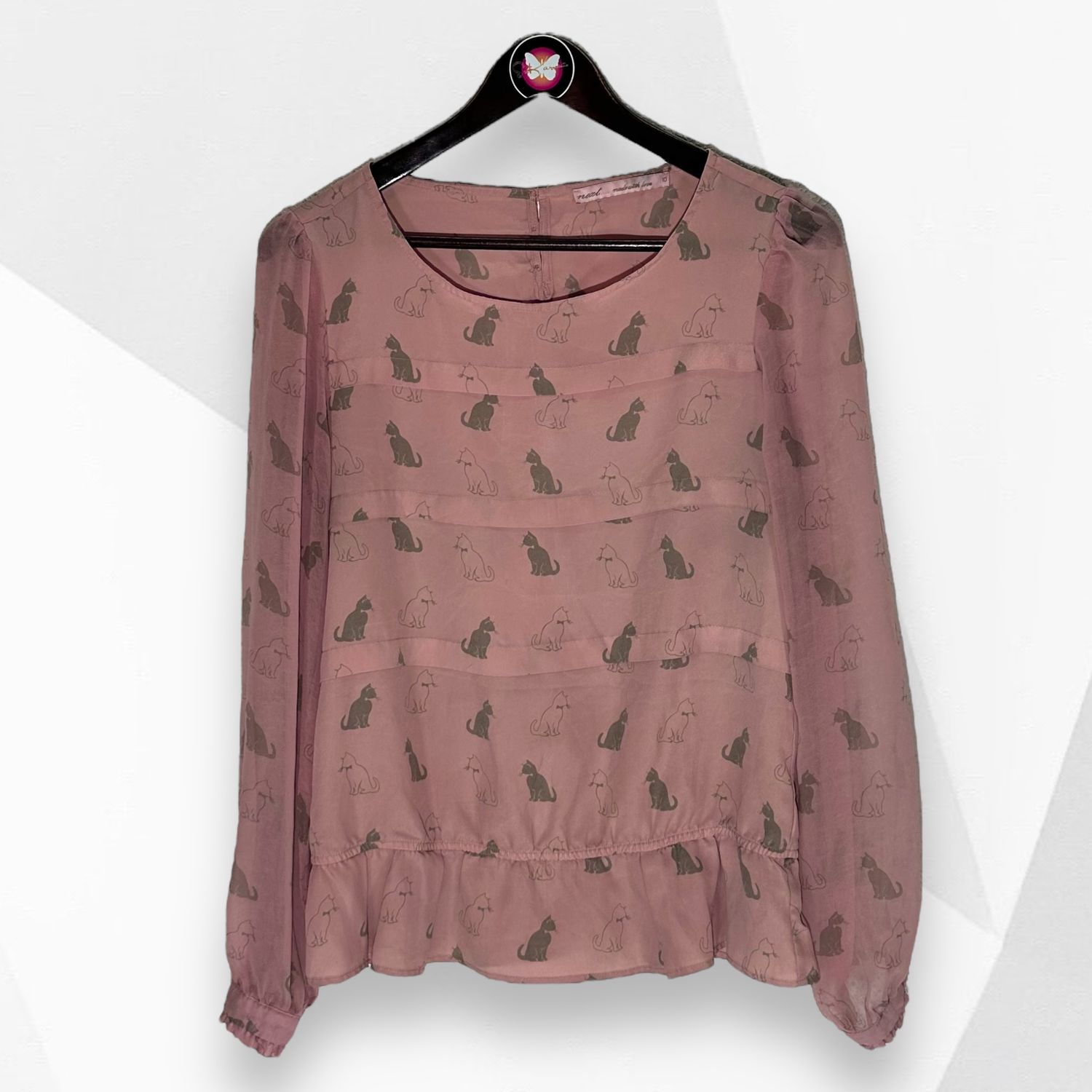 Blusa de manga larga estampado gatitos NEXT Talla 38 (10UK)