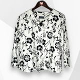 Chaqueta de lino estampado flores SALOOS Talla 46 (18UK)