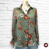 Camisa de manga larga de flores ZARA BASIC Talla S