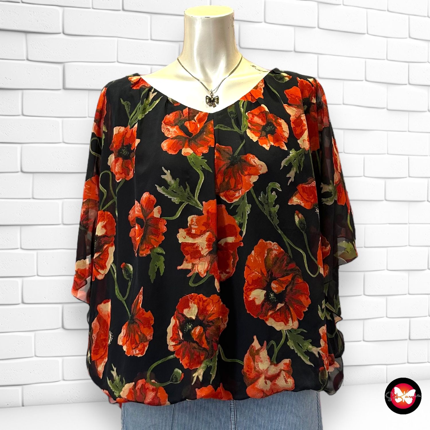 Blusa corte mariposa hotsell