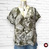 **SALES** Blusa de manga corta estampado plantas H&amp;M Talla M