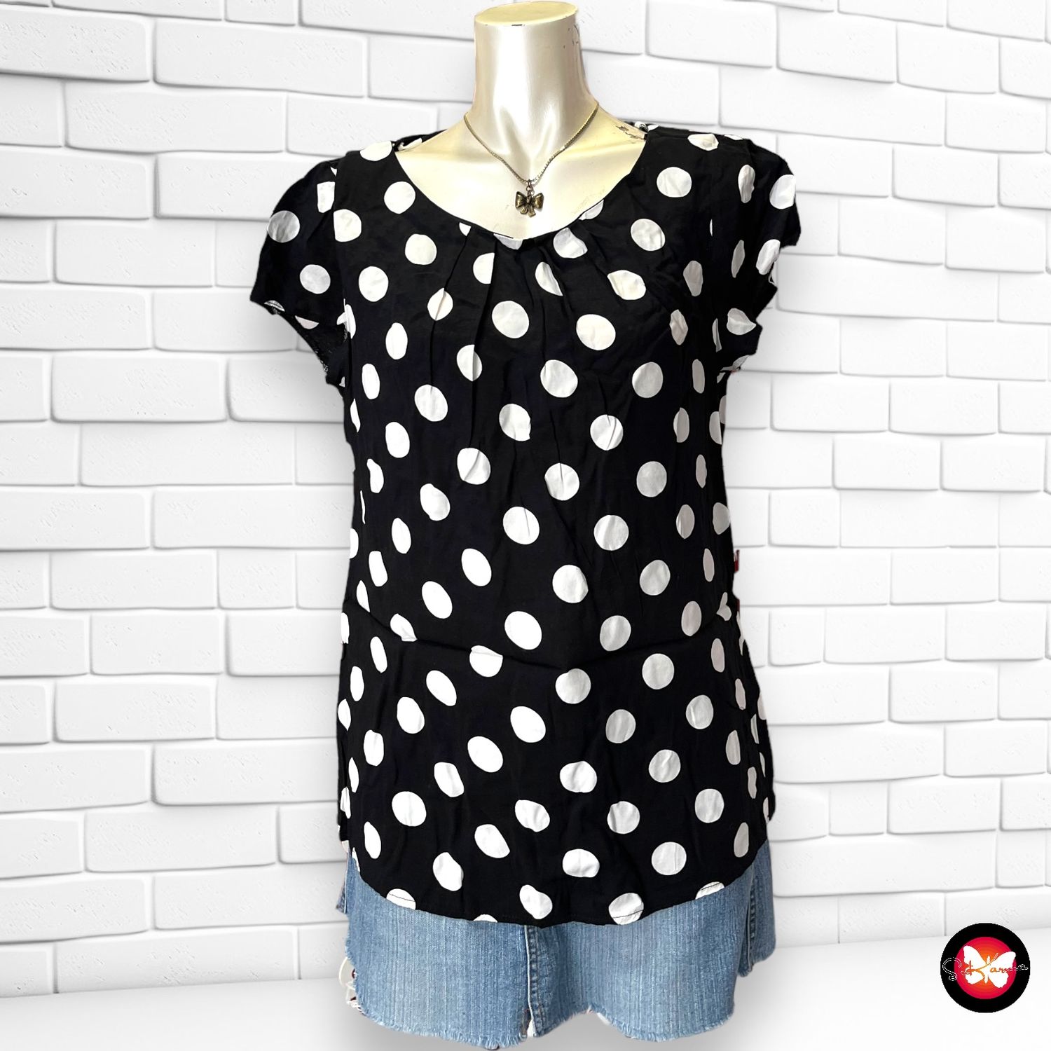 Blusa de manga corta de lunares WALLIS Talla 42