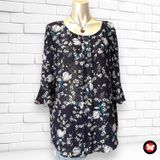 **SALES** Blusa manga corta translucida de flores M&amp;CO Talla 42