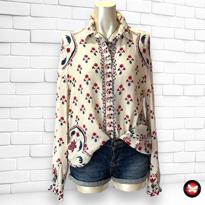 Camisa de manga larga estampado flores H&amp;M Talla 34