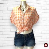 **SALES** Camisa de manga corta de cuadritos F&amp;E Talla M