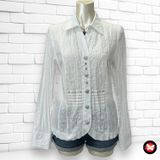 Camisa de manga larga bordados y botones ERFO Talla 38