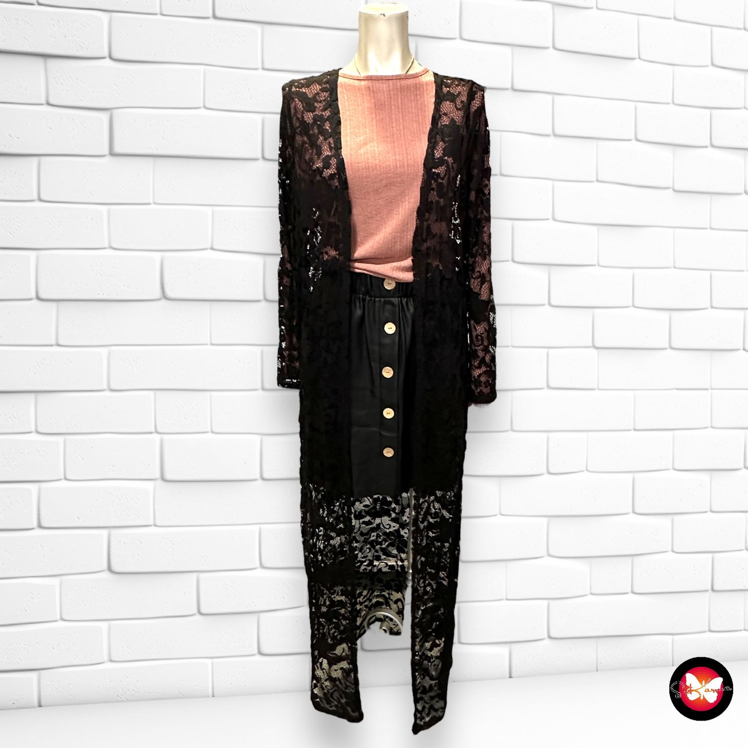 Chaqueta larga de encaje DIVIDED Talla S