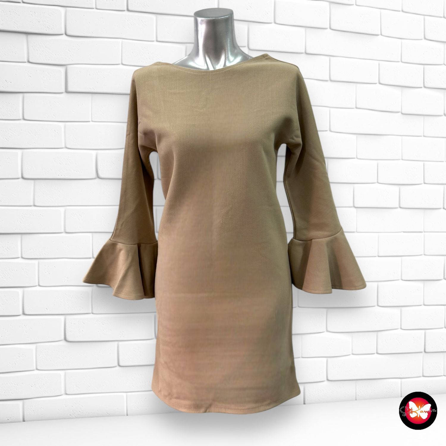 Vestido con mangas campana Talla S