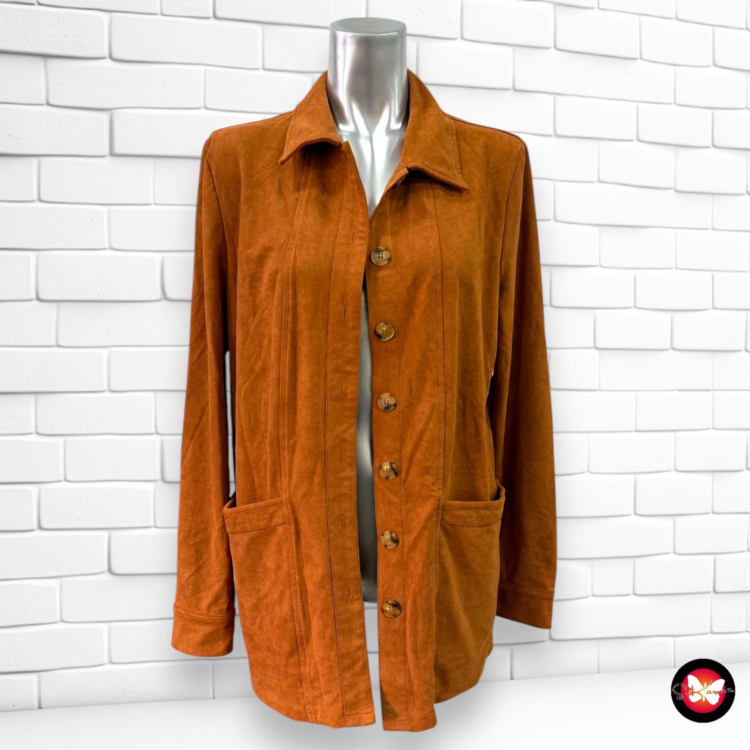 Chaqueta sobre camisa de antelina SHEIN Talla S