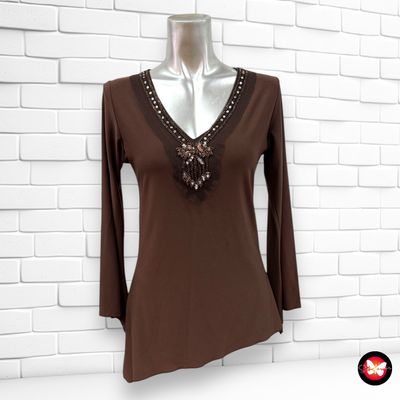 Blusa de manga larga con bajo asimétrico Talla S/M
