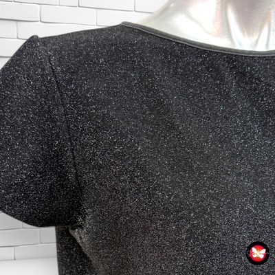 Blusa de noche de manga corta con lurex Talla S/M