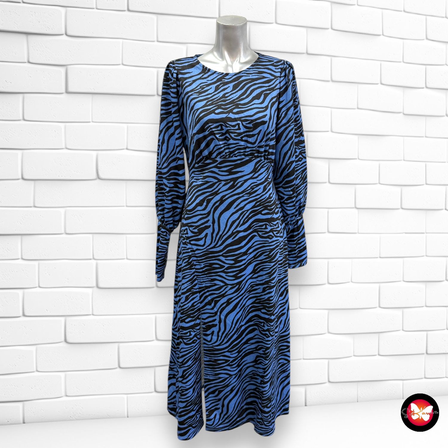 Vestido largo con mangas abullonadas RIVER ISLAND Talla 38 (10UK)