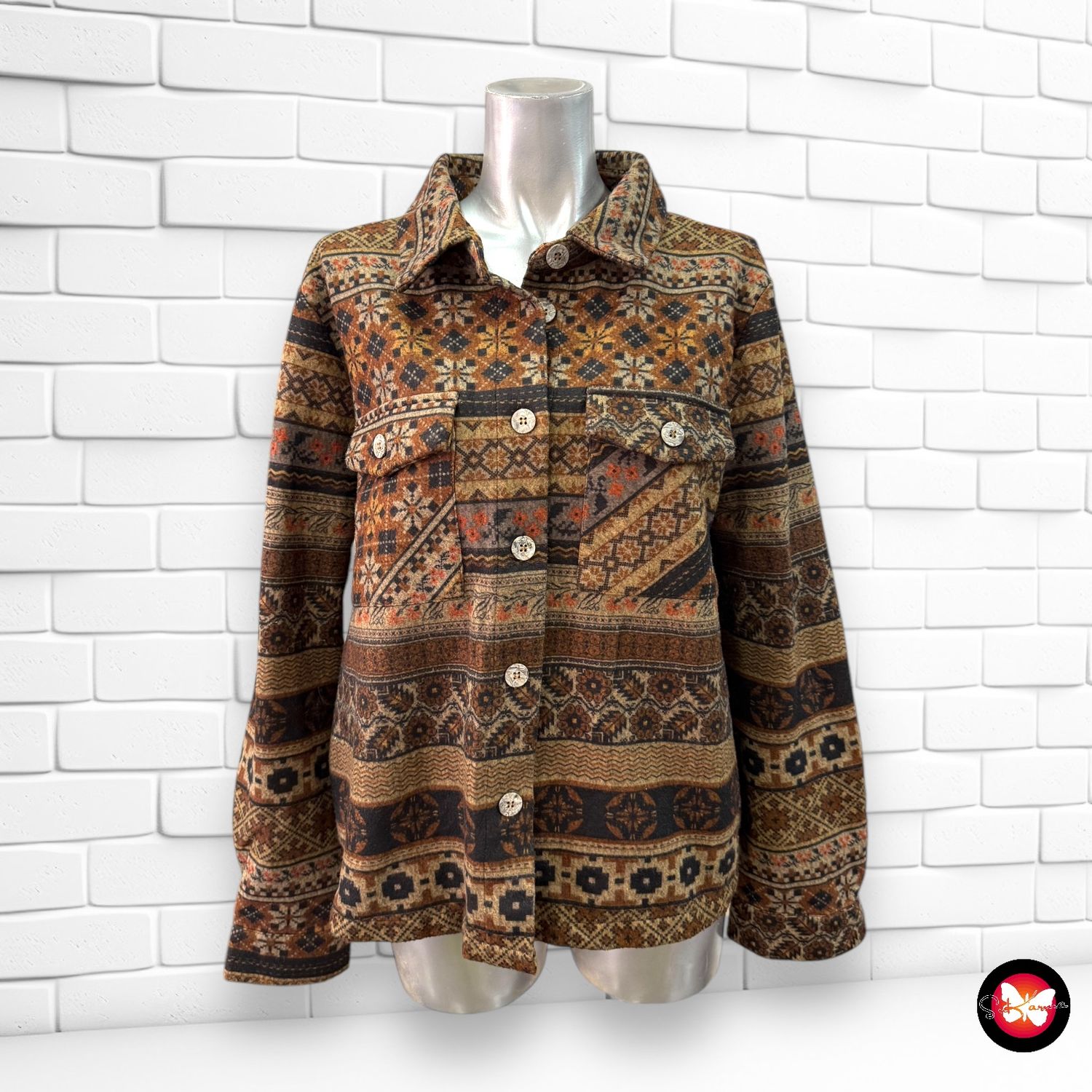 Chaqueta sobre camisa de paño SHEIN Talla 1XL