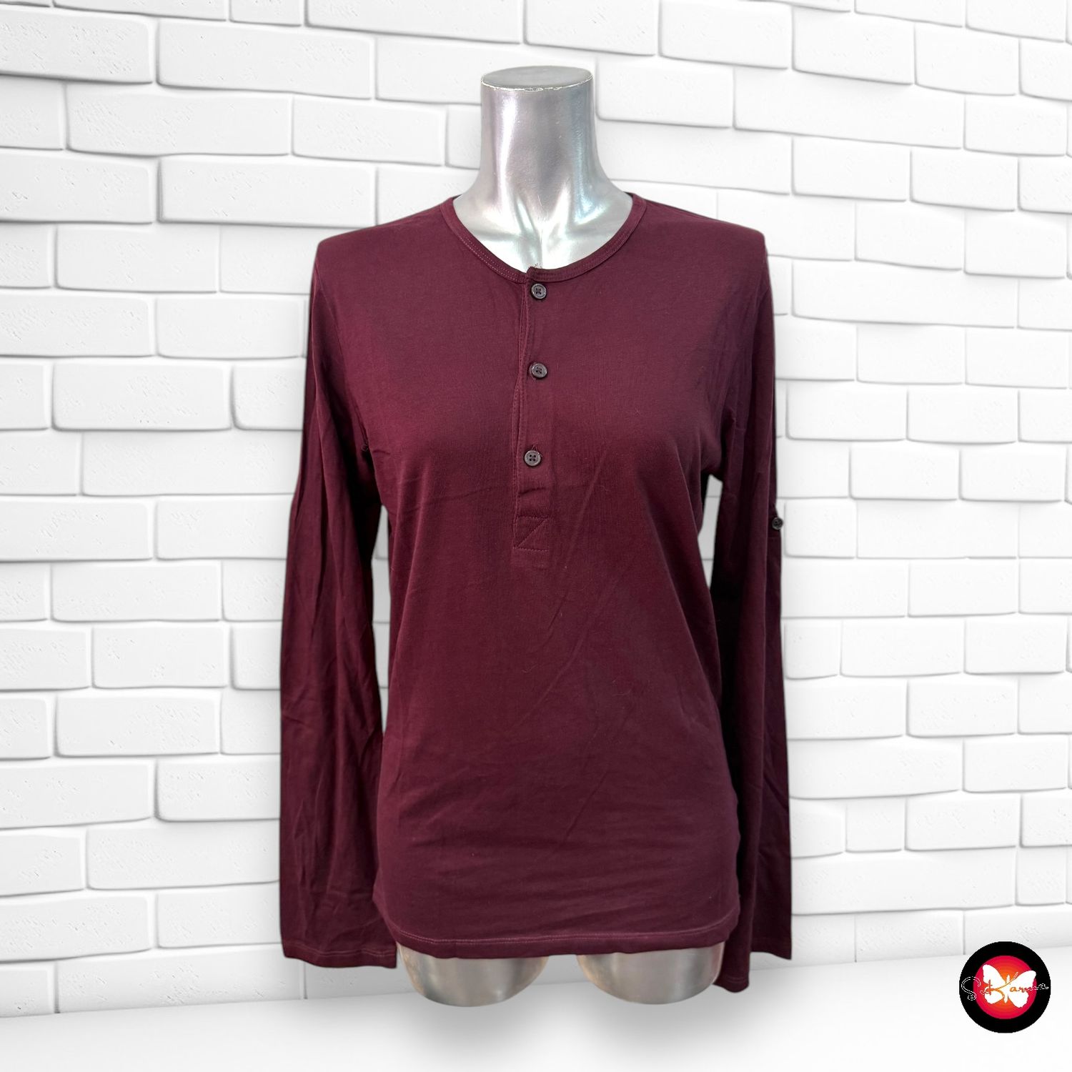Camiseta básica con botones H&amp;M Talla XS