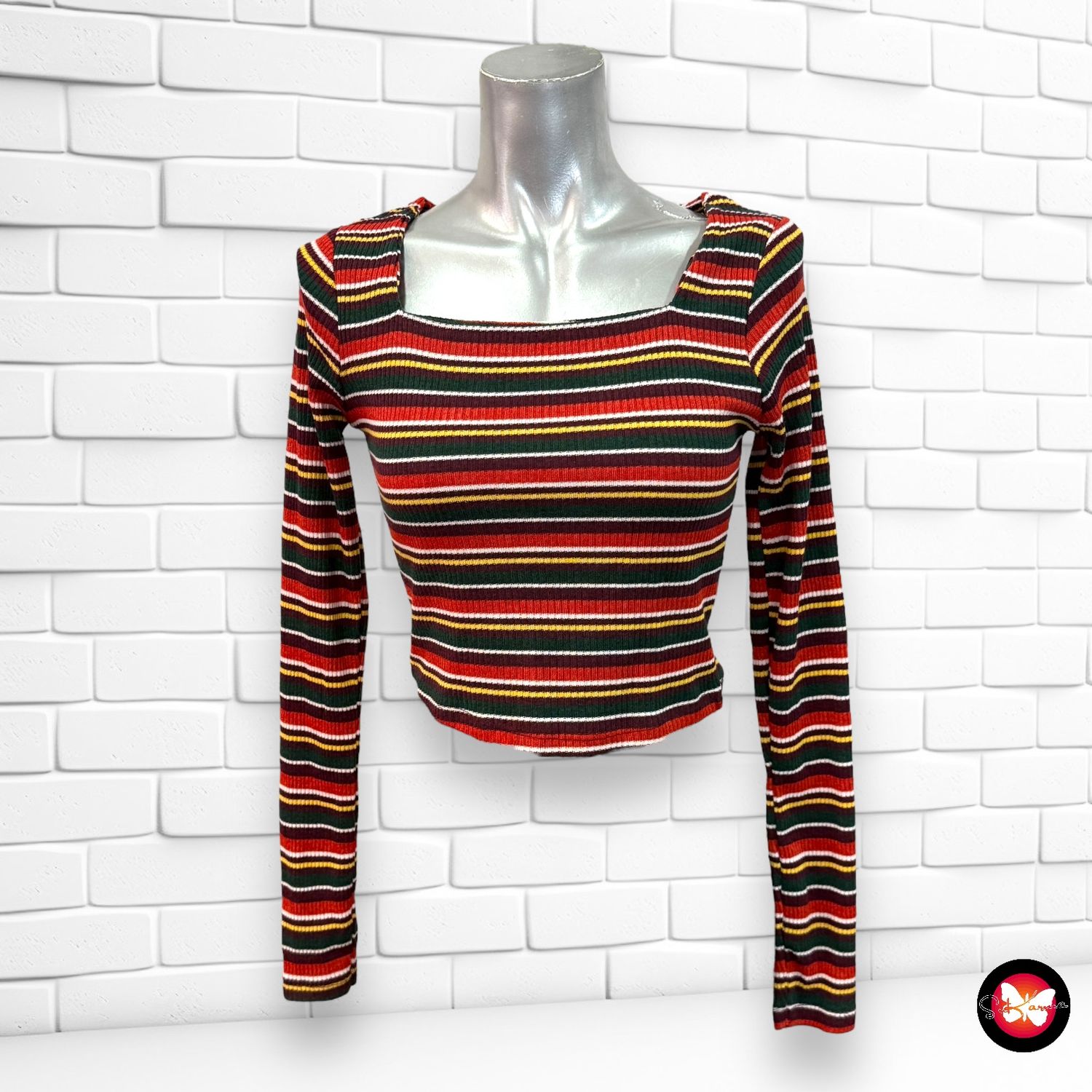 **SALES** Jersey de manga larga cropped canalé PRIMARK Talla XS