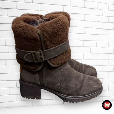 **SALES** Botas de ante y borreguito con tacón T40