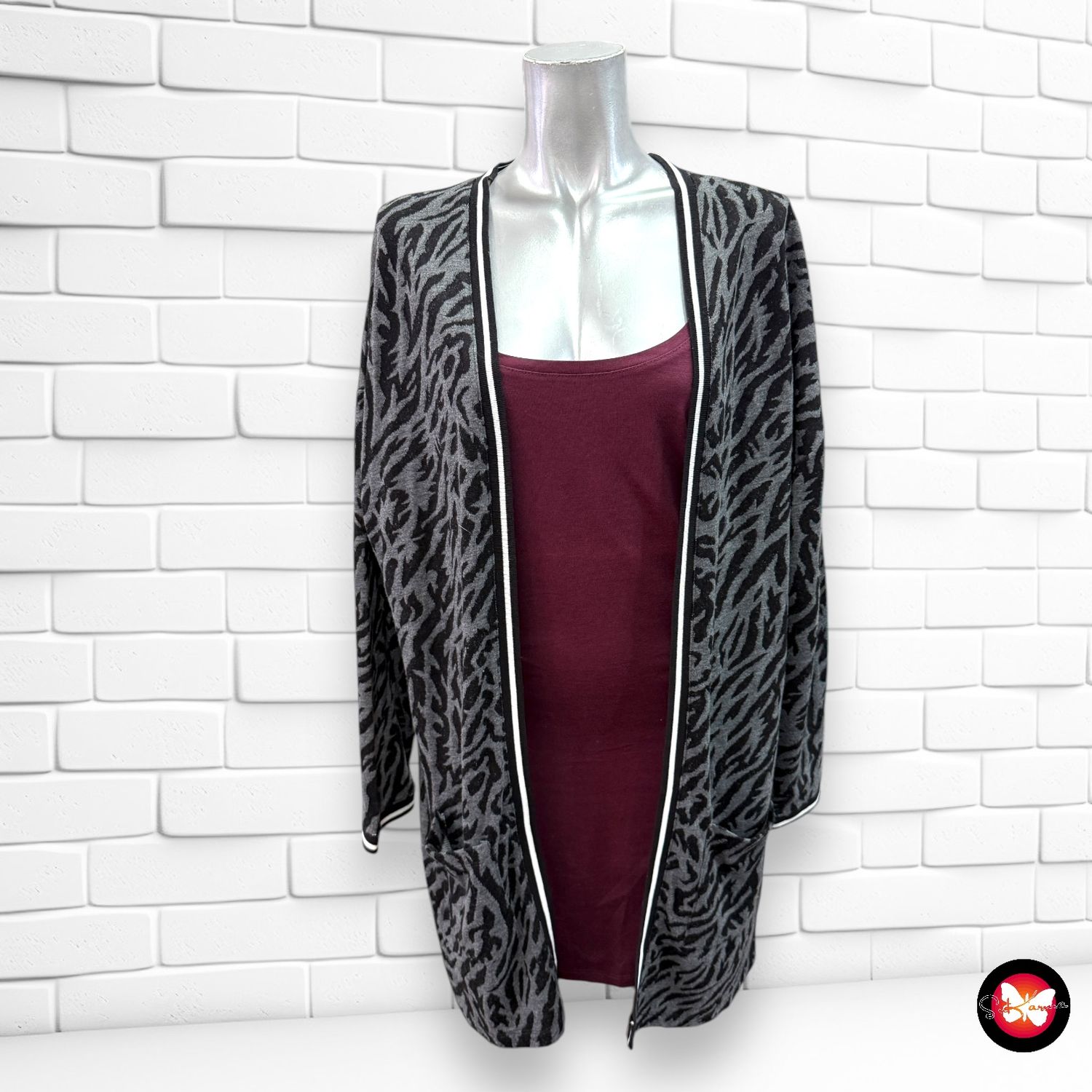 Chaqueta de punto animal print ENJOY Talla XL