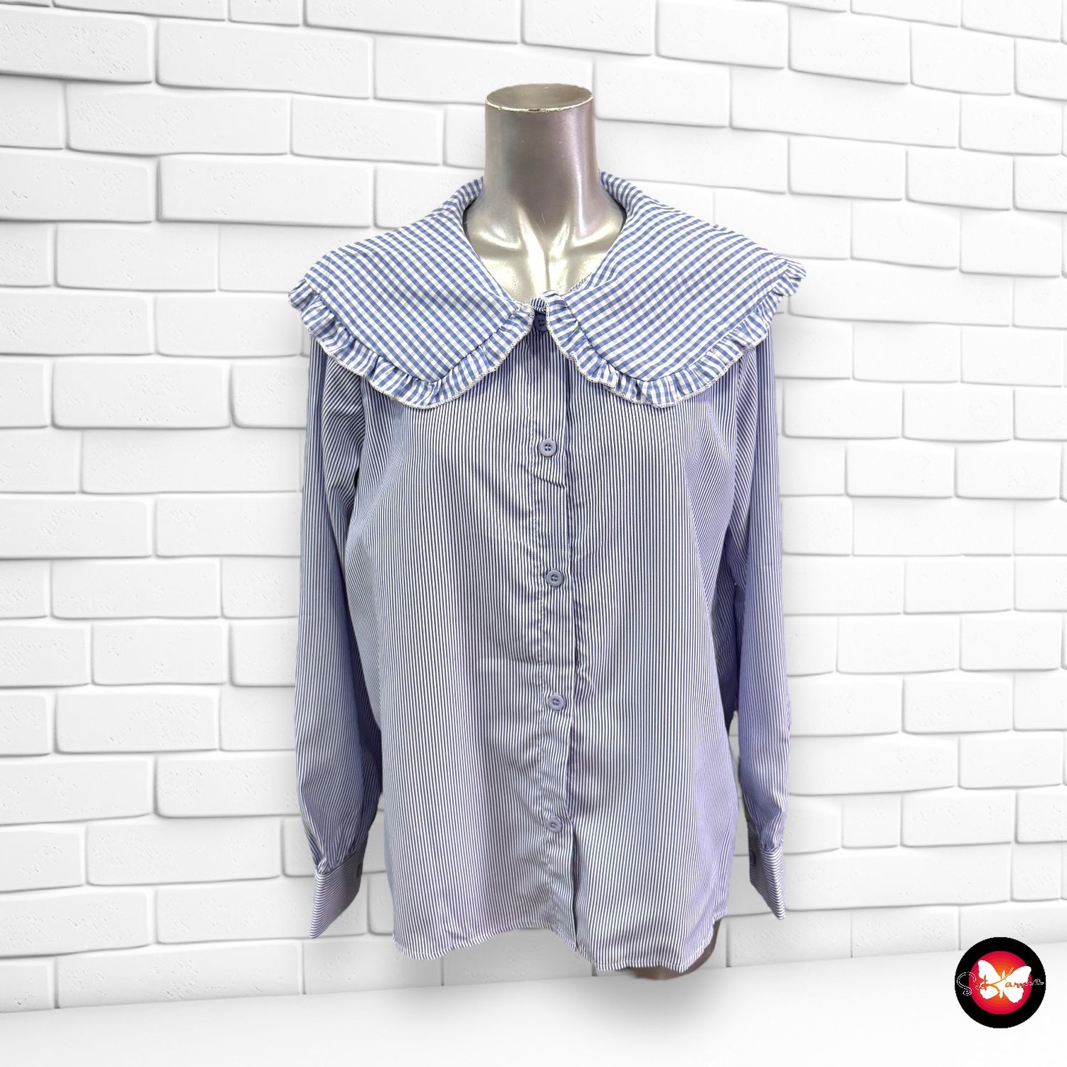 Camisa con cuello de babero SHEIN Talla XS