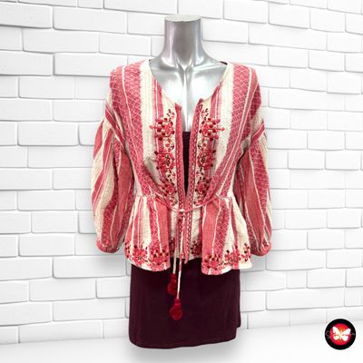 Chaqueta tipo kimono bordado BERSHKA Talla S