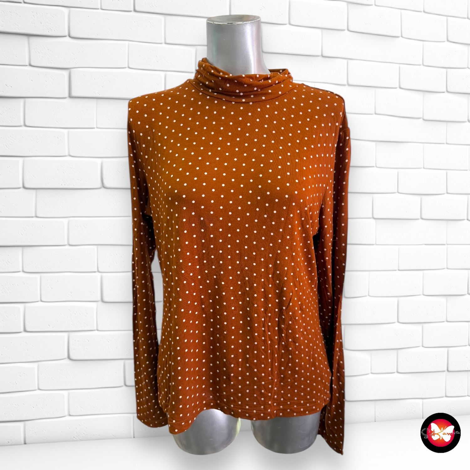 Camiseta de manga larga y cuello alto H&amp;M Talla L