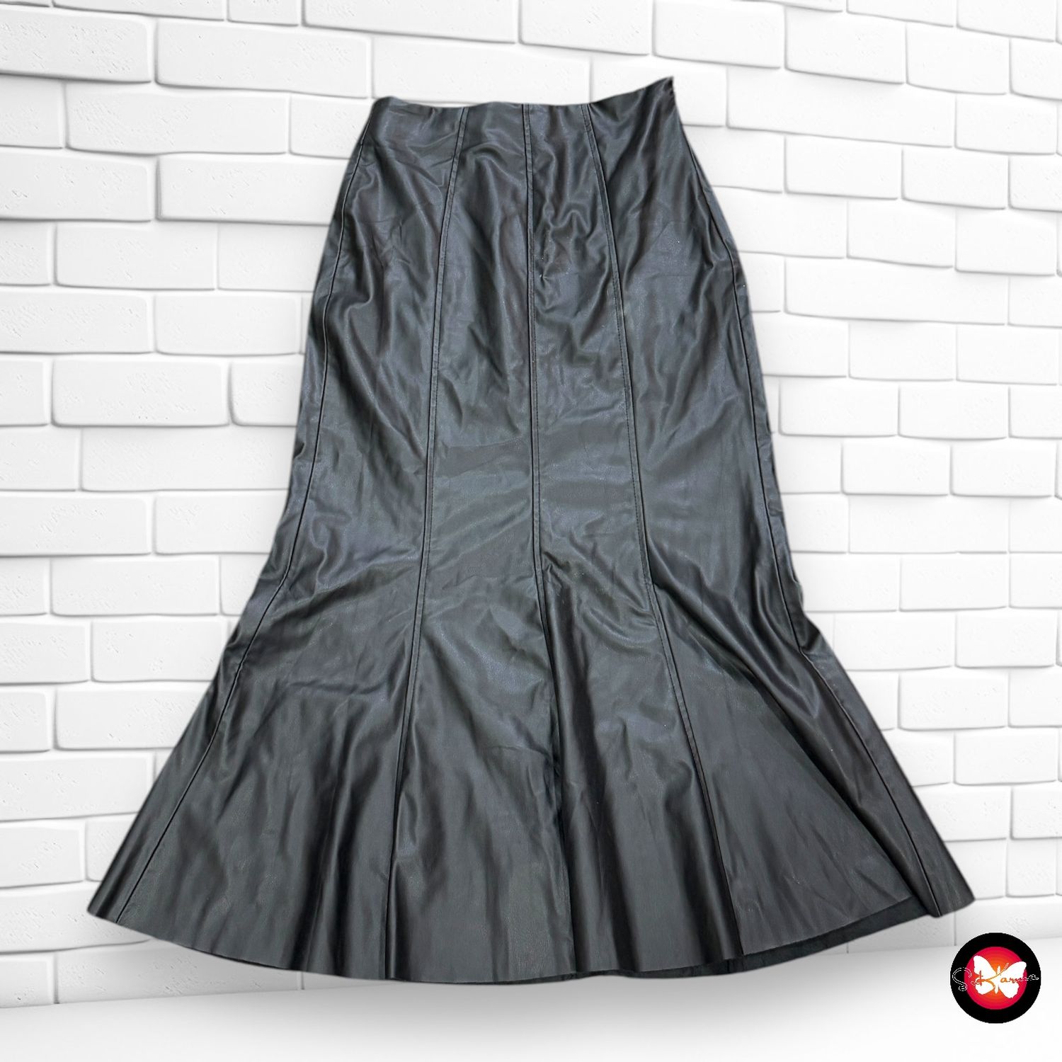 Falda midi de piel sintética ZARA Talla XS
