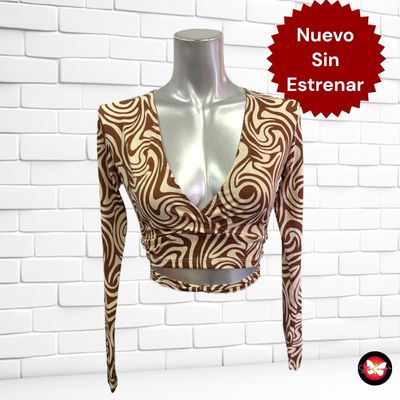 Camiseta cropped con cuerdas SINSAY Talla M