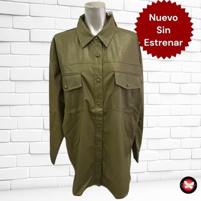 Chaqueta sobre camisa de piel sintetica SINSAY Talla XS