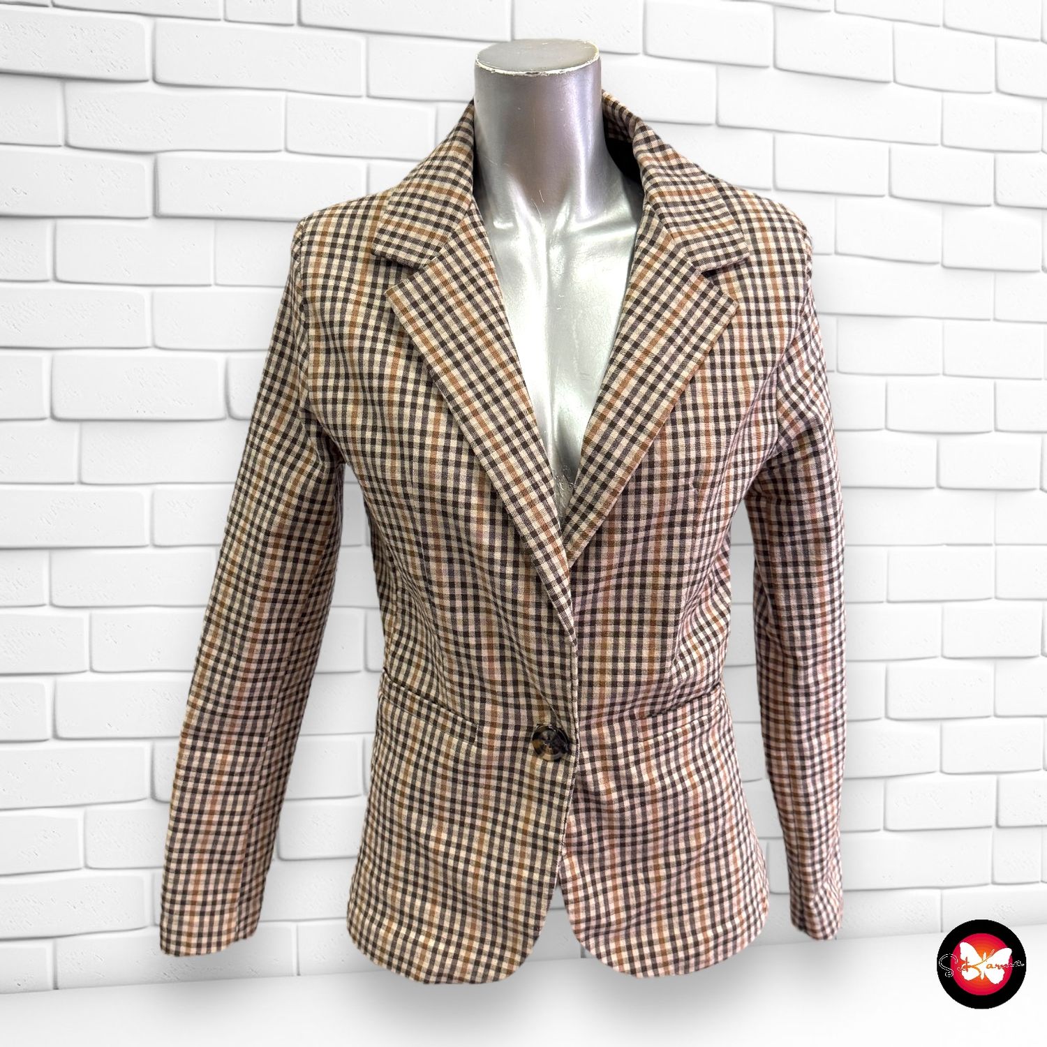 Blazer de cuadritos Talla S