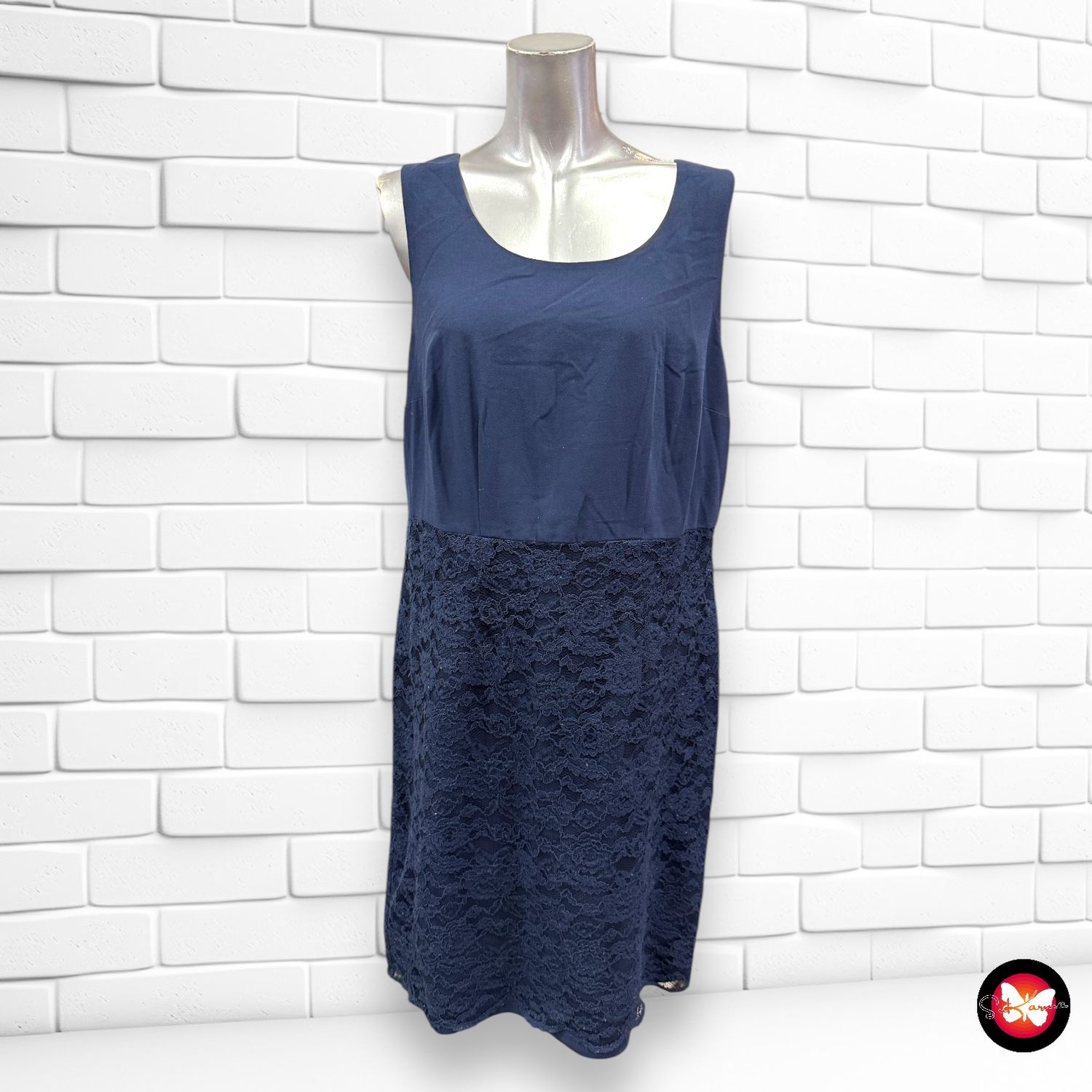 Vestido formal sin mangas con encaje BPC Talla L