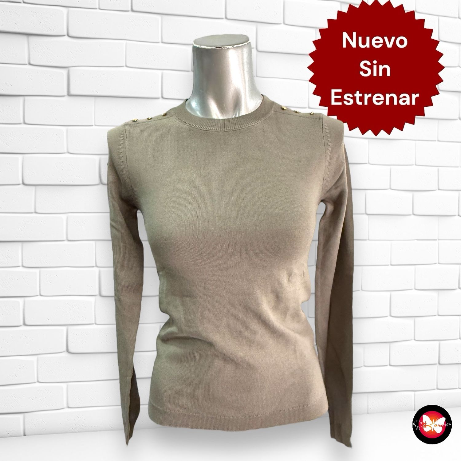 **SALES** Jersey finito de manga larga con botoncitos SINSAY Talla XXS