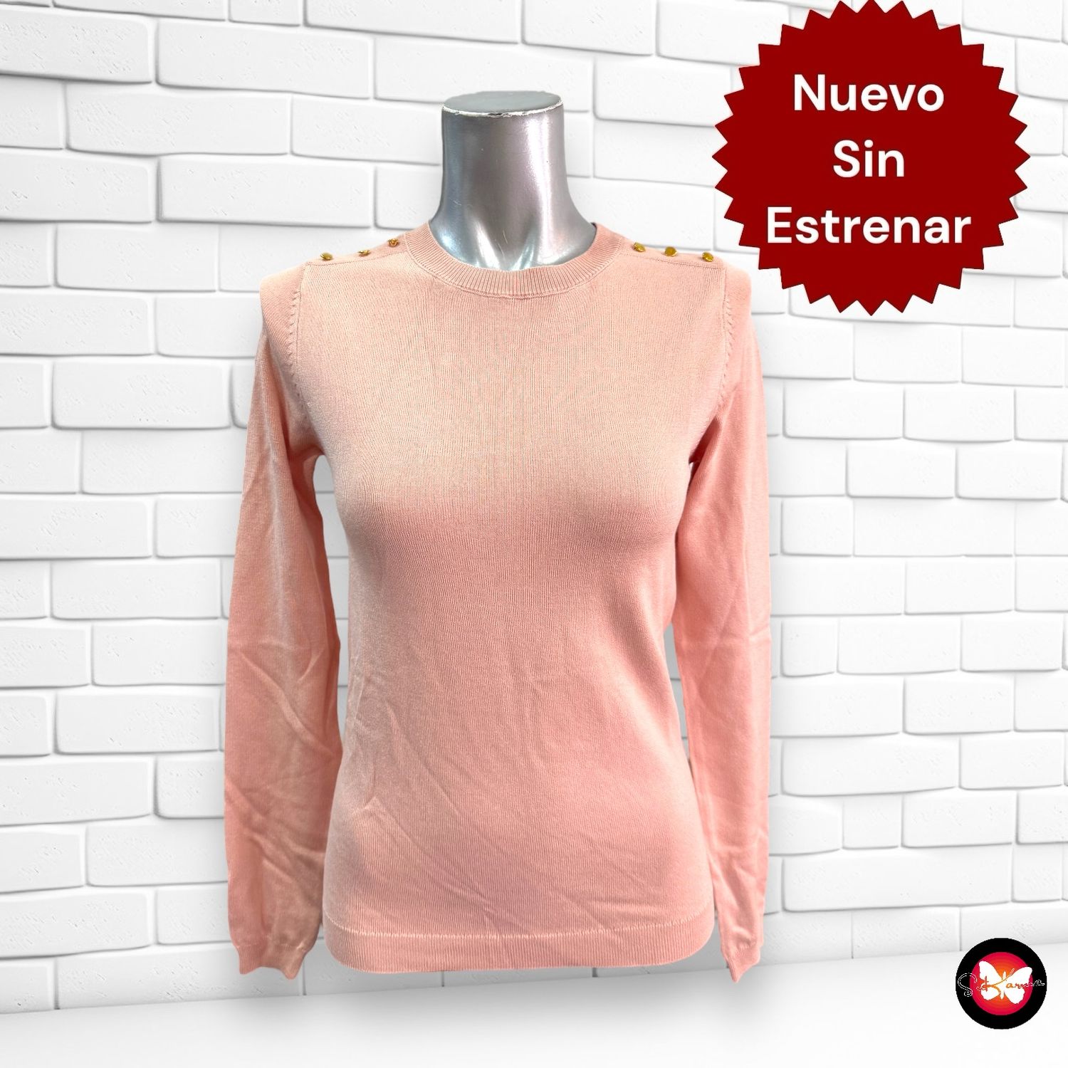 **SALES** Jersey finito de manga larga con botoncitos SINSAY Talla XS
