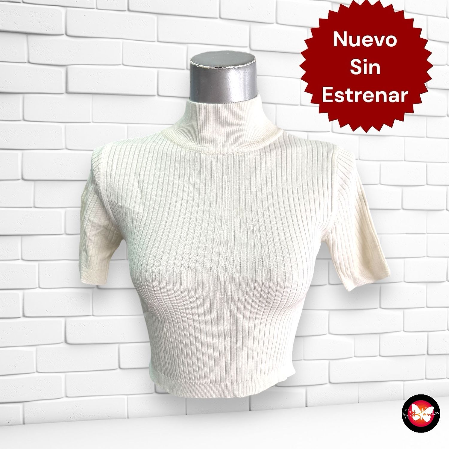**SALES** Jersey de manga corta canalé SINSAY Talla XS