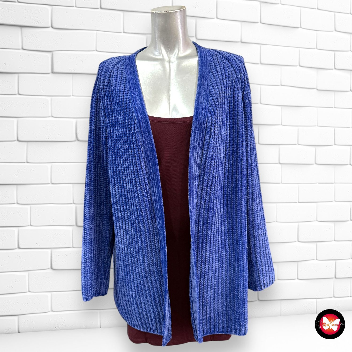 Chaqueta de punto de lana de terciopelo ANTI BLUE Talla S