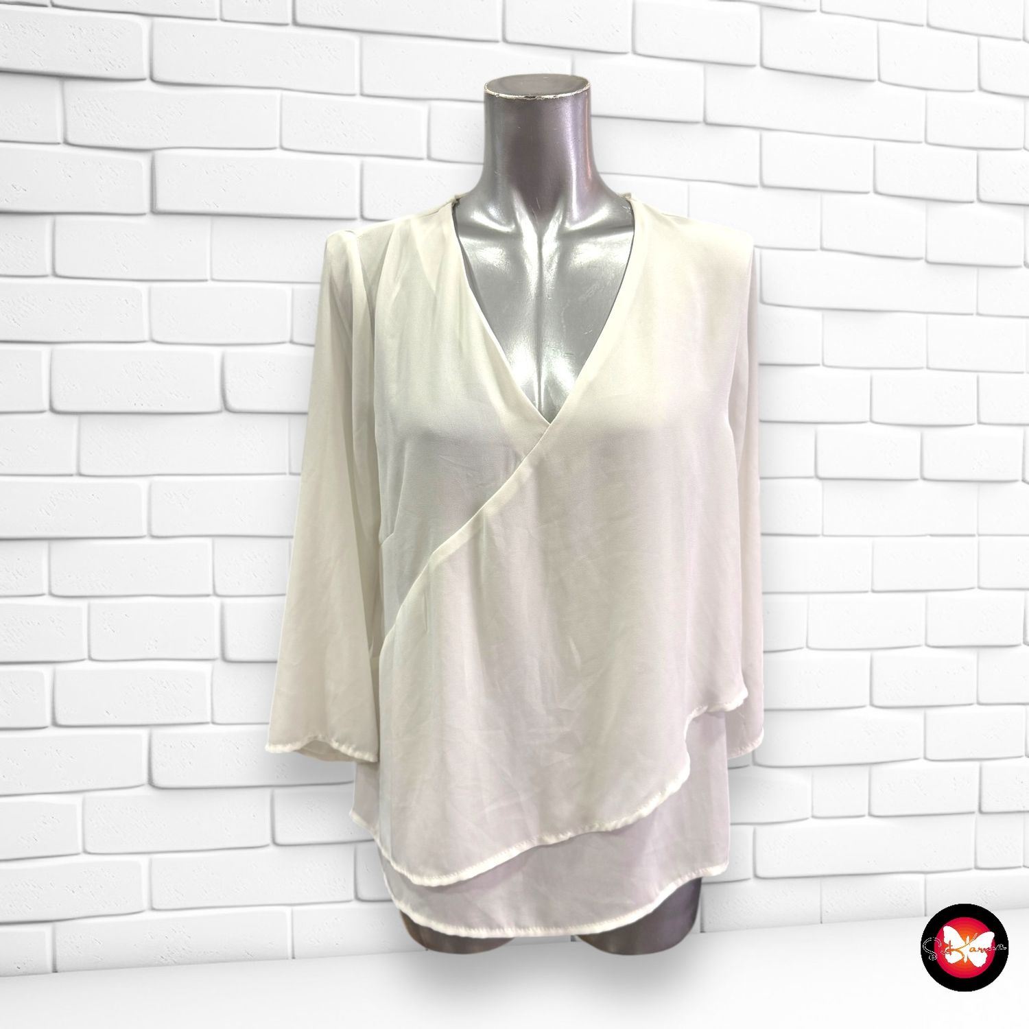 Blusa translúcida cruzada GOUNG Talla 40