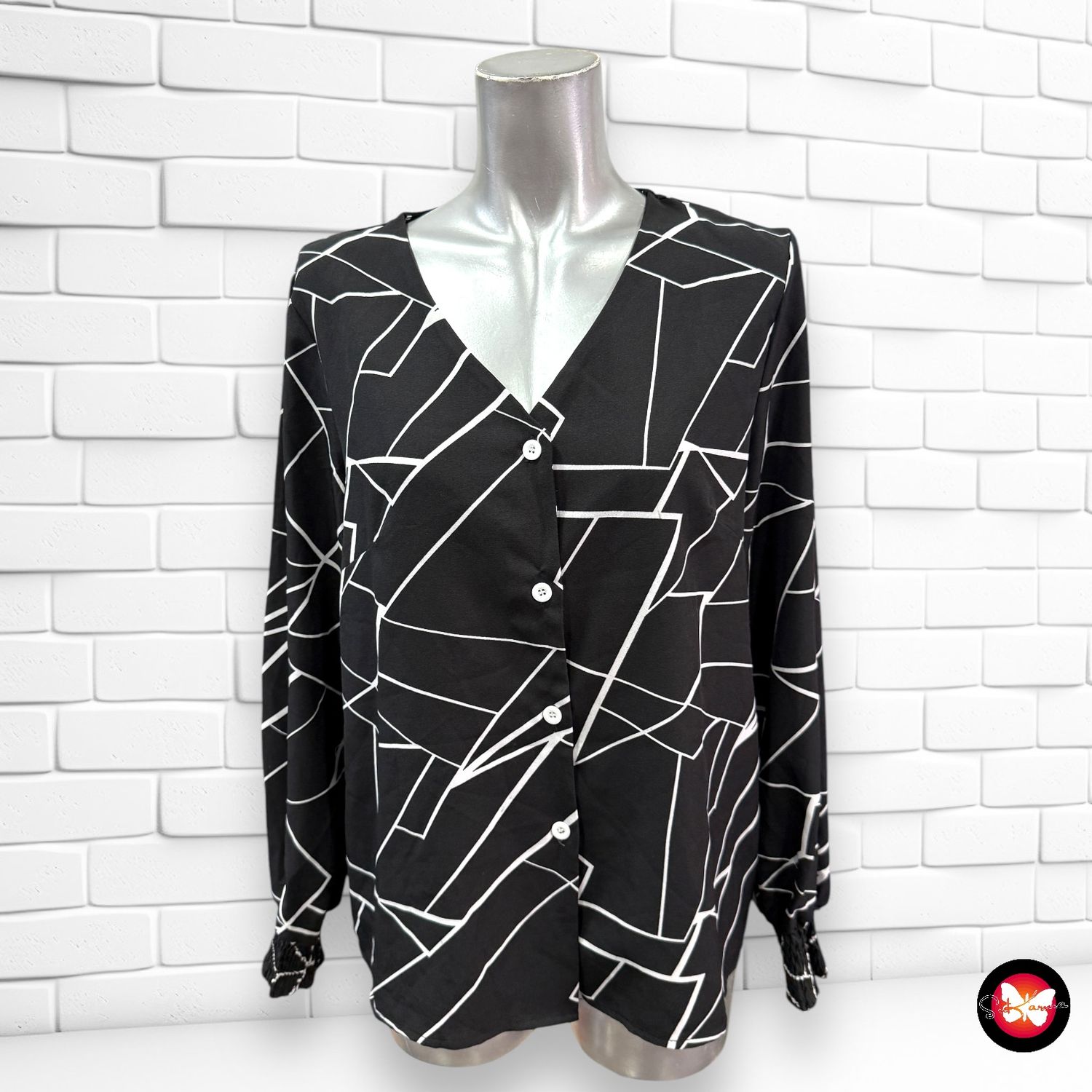 Camisa de manga larga con puño fruncido LISHLY Talla M