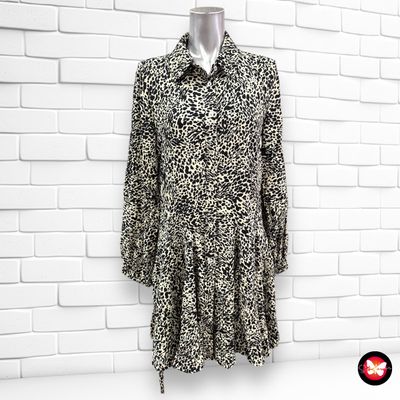 Vestido con botones animal print STRADIVARIUS Talla S