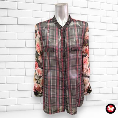 Camisa translúcida con flores MANGO Talla M