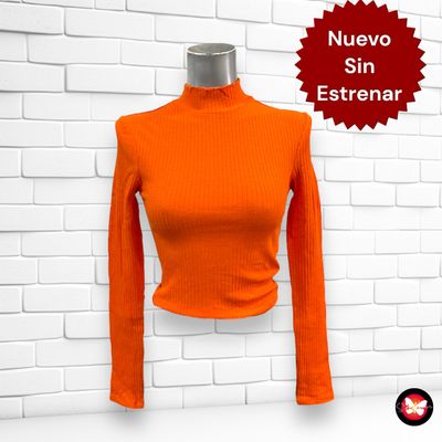 Camiseta cropped de cuello alto manga larga SINSAY Talla S