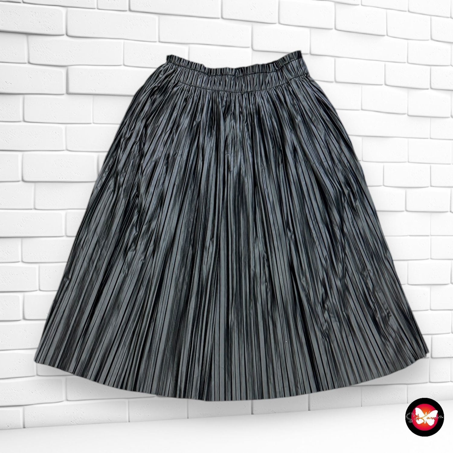 Falda midi plisada engomada ONLY Talla M