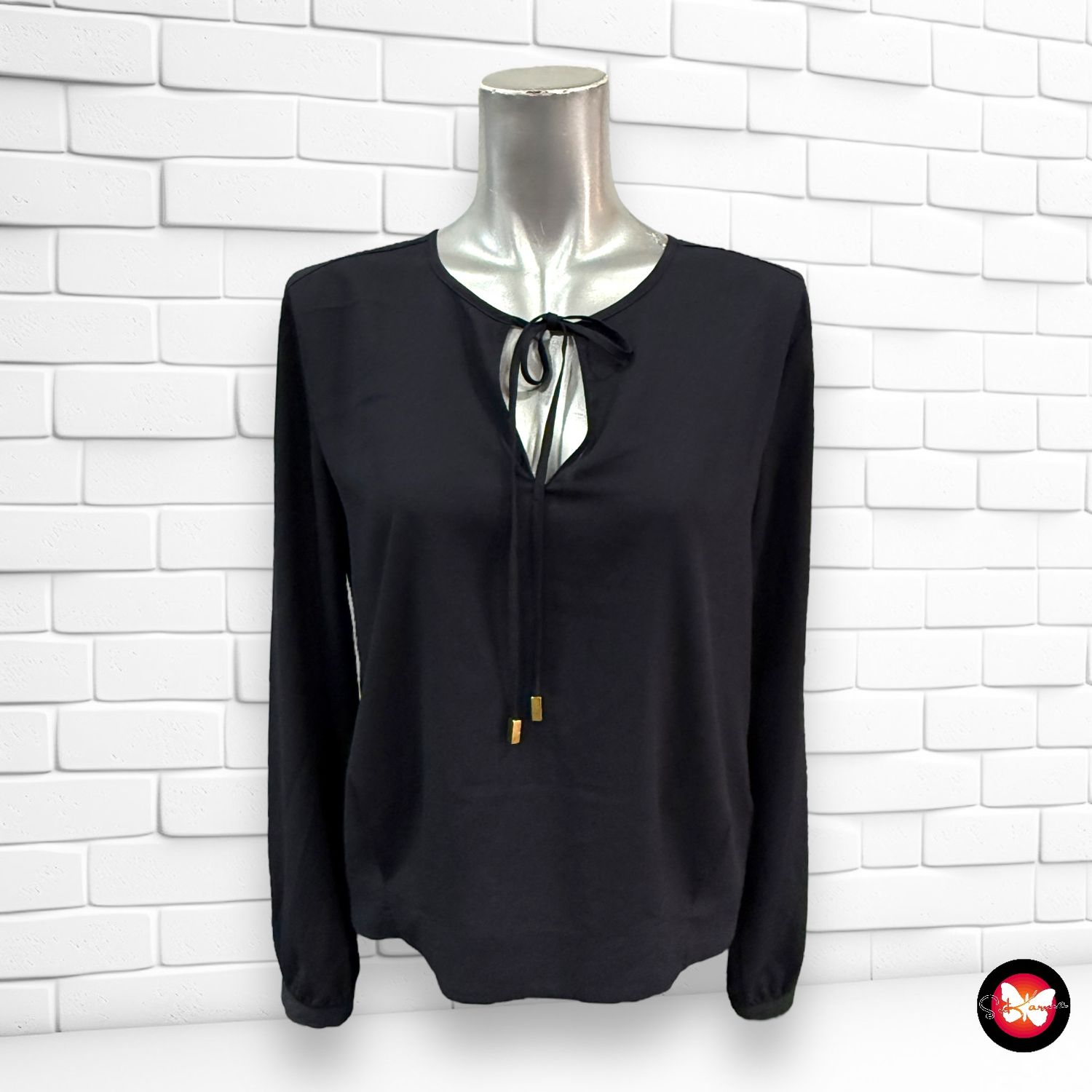 Blusa básica con lacito H&amp;M Talla 36