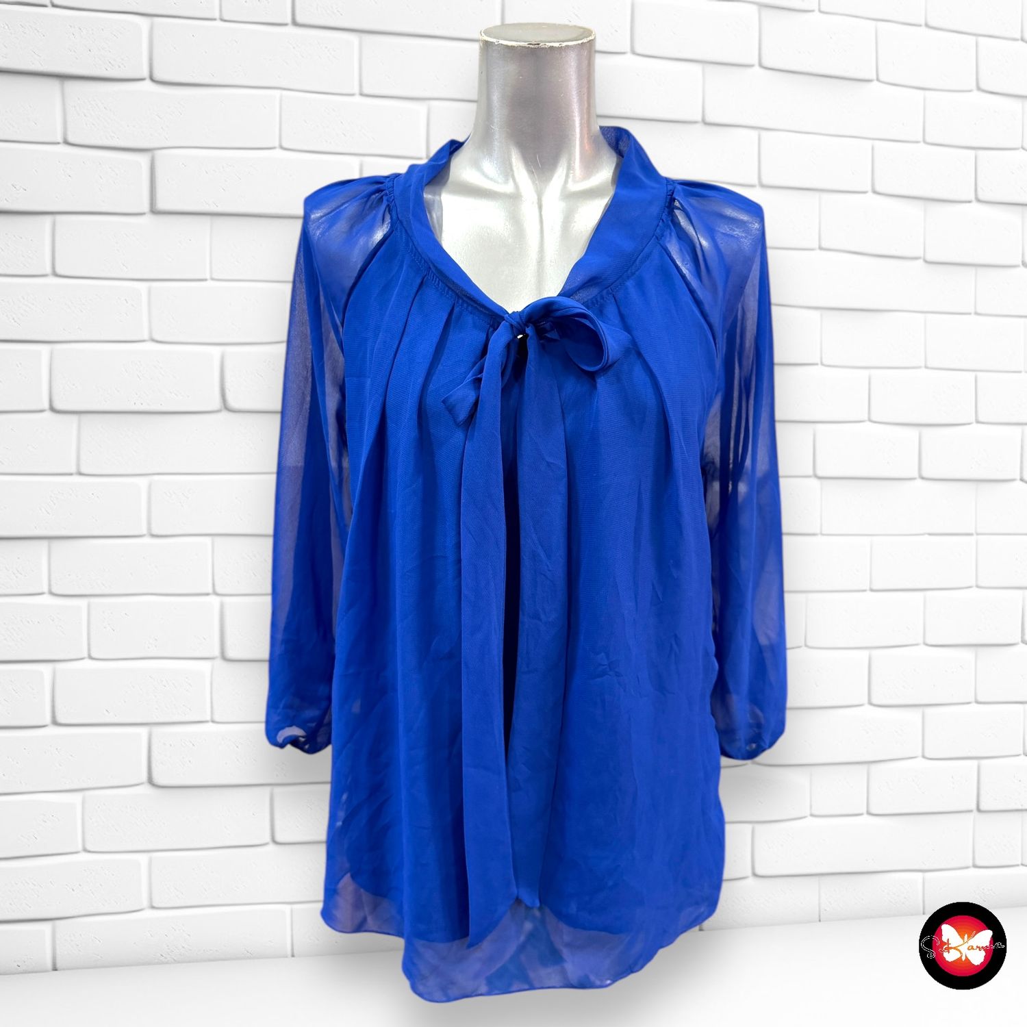 Blusa básica con lazo al cuello ONLY Talla 36